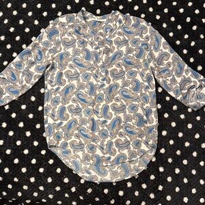 DANIEL RAINN | Paisley Print Woman’s Shirt - Blue and White